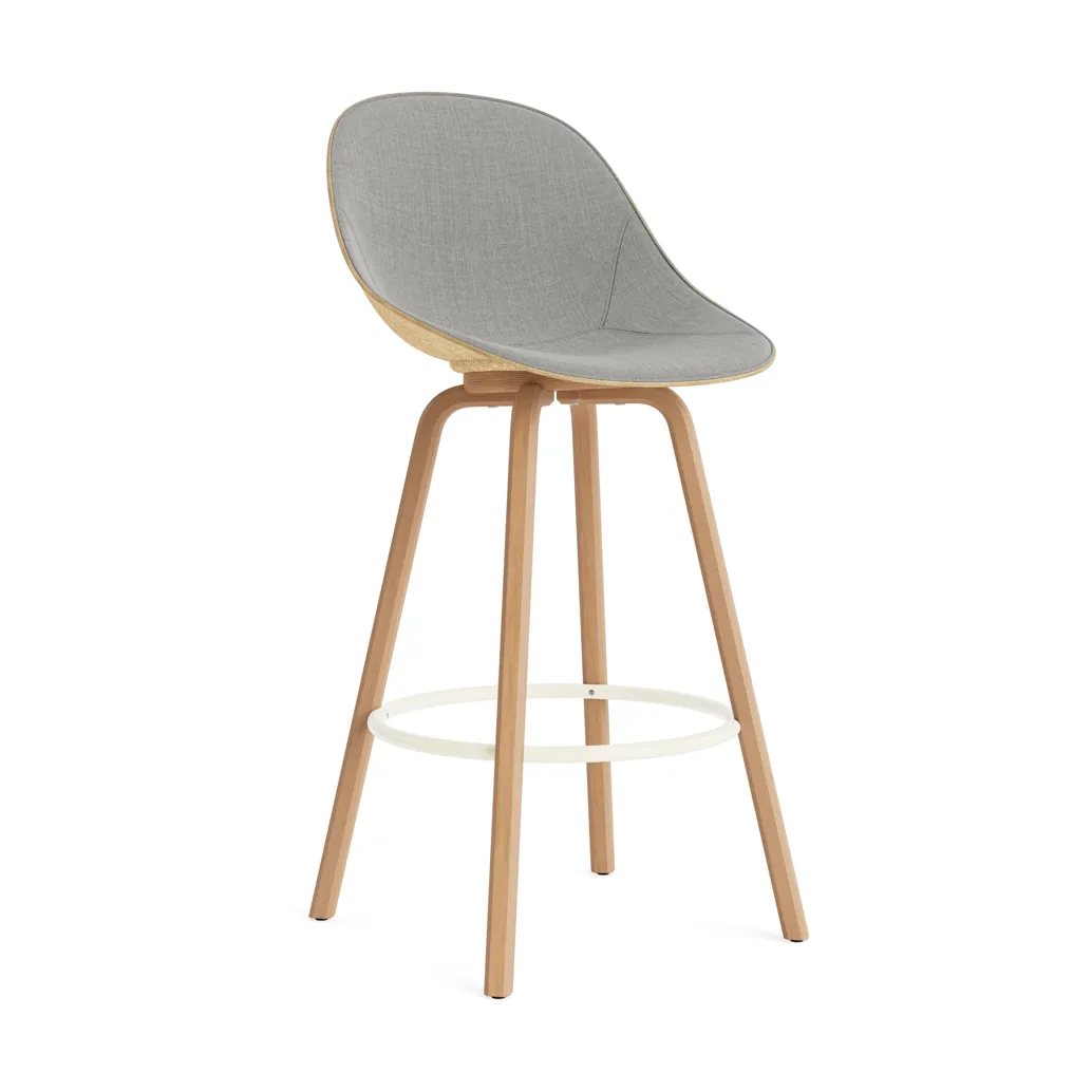 Mat Bar Chair barkrakk  fremsidepolstring 75 cm, Remix 133-hemp-beech-cream steel Normann Copenhagen