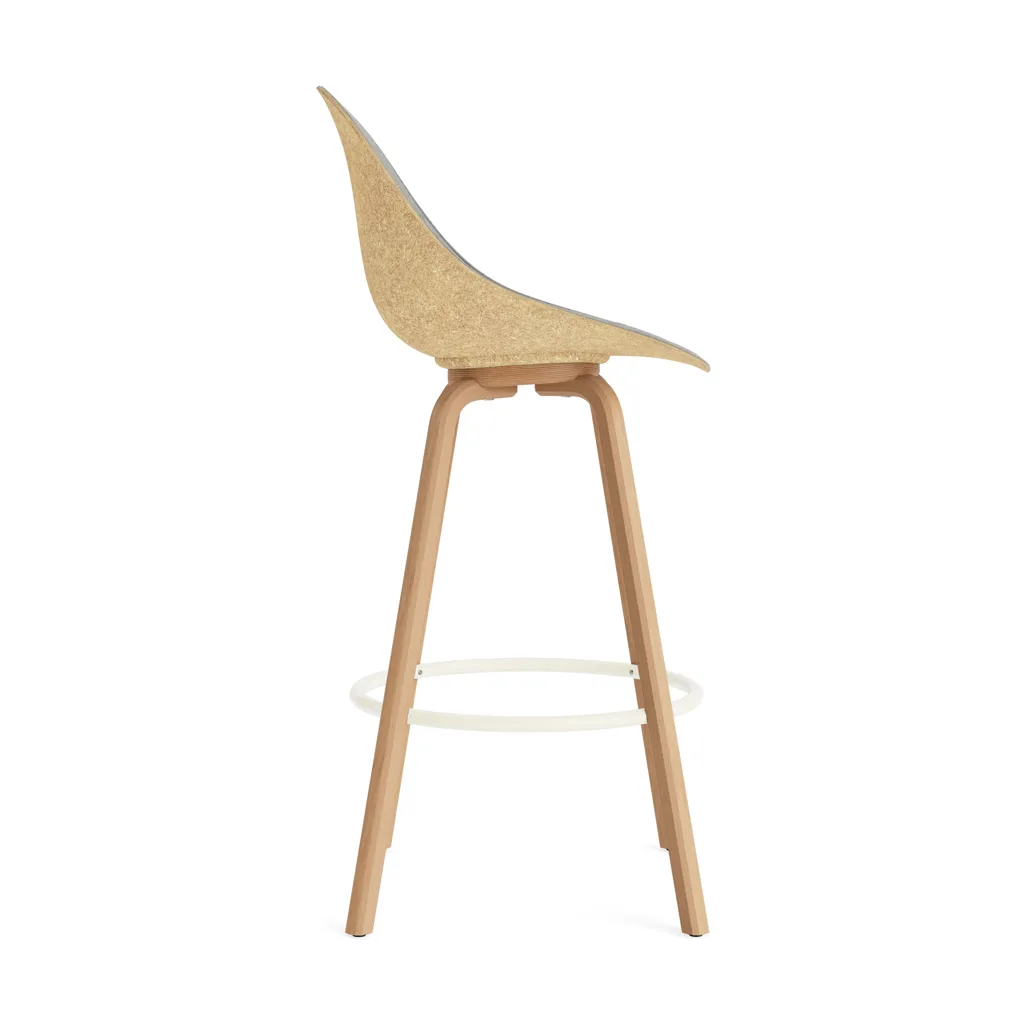 Mat Bar Chair barkrakk  fremsidepolstring 75 cm, Remix 133-hemp-beech-cream steel Normann Copenhagen