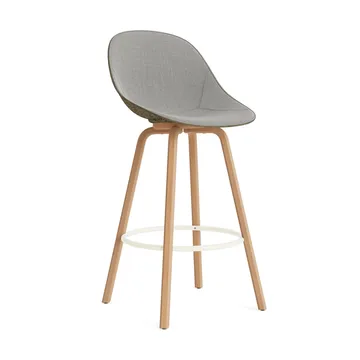 Mat Bar Chair barkrakk  fremsidepolstring 75 cm - Remix 133-seaweed-beech-cream steel - Normann Copenhagen