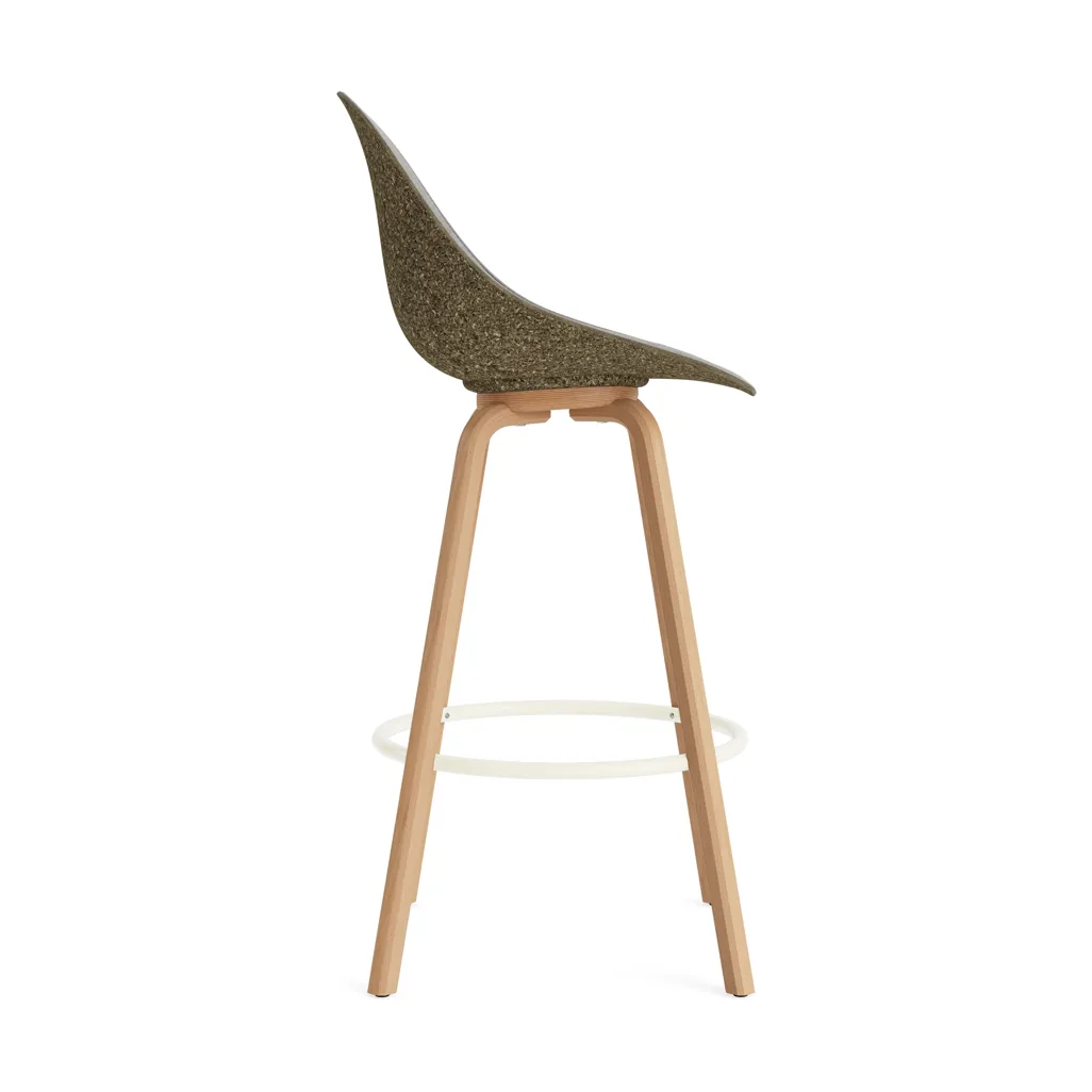 Mat Bar Chair barkrakk  fremsidepolstring 75 cm, Remix 133-seaweed-beech-cream steel Normann Copenhagen