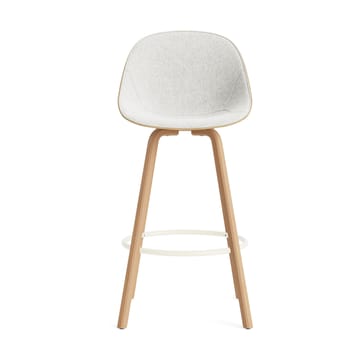 Mat Bar Chair barstol forsetetrekket 75 cm - Hallingdal 110-hemp-bøk-cream steel - Normann Copenhagen