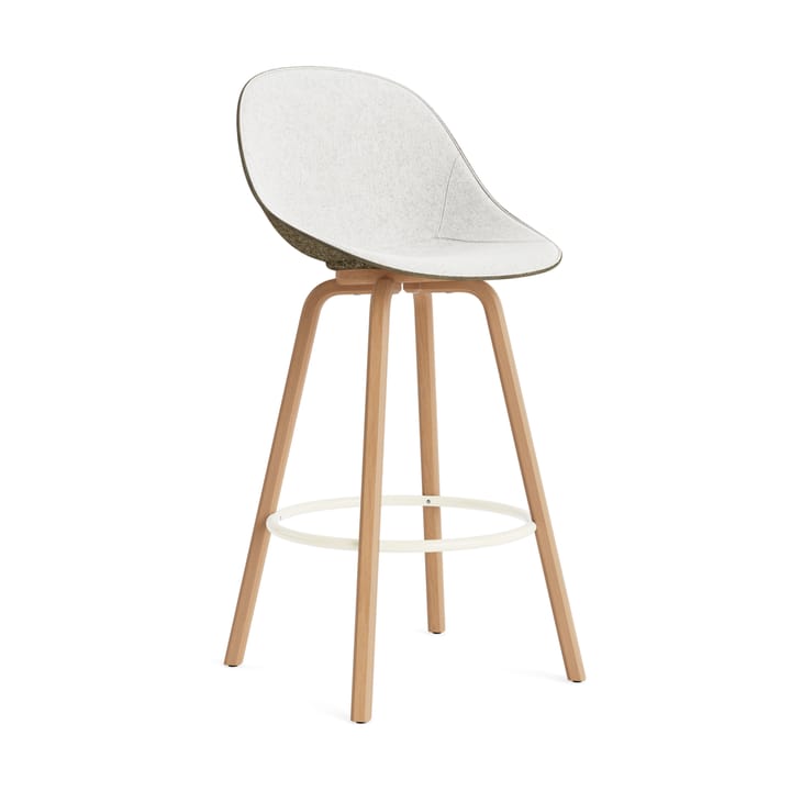 Mat Bar Chair barstol forsetetrekket 75 cm - Hallingdal 110-seaweed-beech-cream steel - Normann Copenhagen