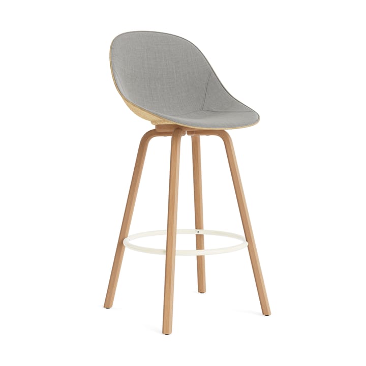 Mat Bar Chair barstol forsetetrekket 75 cm - Remix 133-hemp-bøk-krem stål - Normann Copenhagen