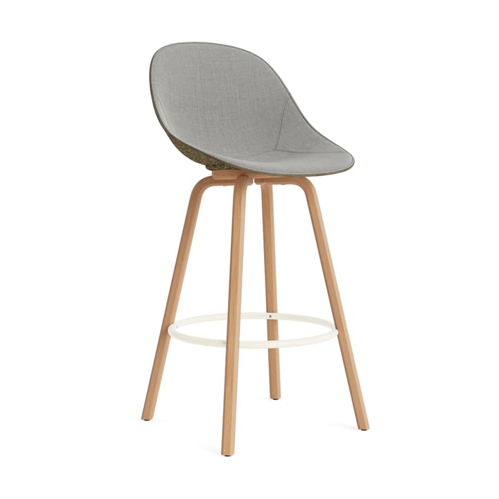 Mat Bar Chair barstol forsetetrekket 75 cm - Remix 133-seaweed-beech-cream steel - Normann Copenhagen