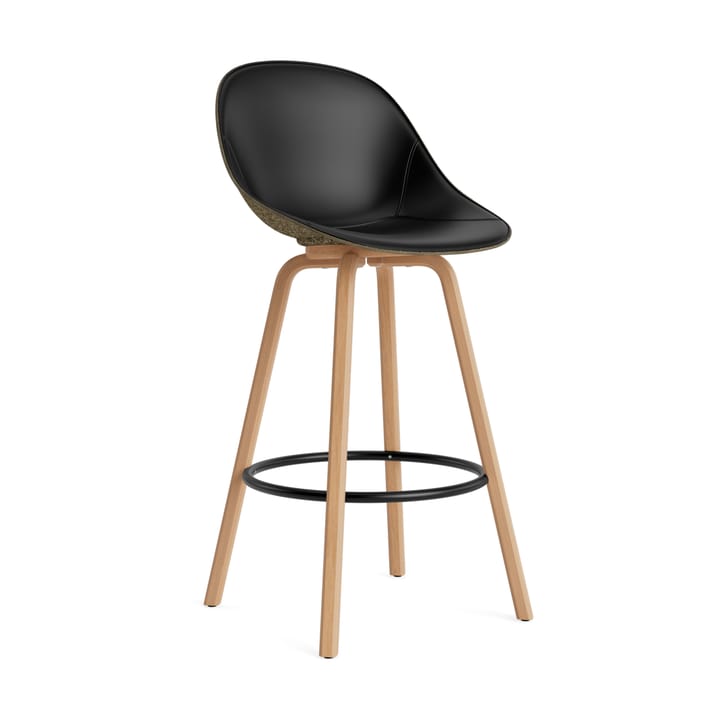 Mat Bar Chair barstol forsetetrekket 75 cm - Ultra 41599-seaweed-beech-black steel - Normann Copenhagen