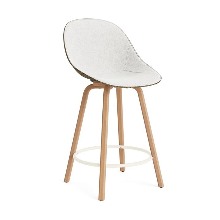 Mat Bar Chair barstol framsidekledd 65 cm - Hallingdal 110-seaweed-beech-cream steel - Normann Copenhagen