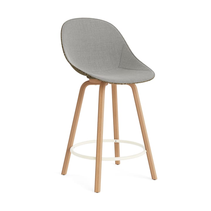 Mat Bar Chair barstol framsidekledd 65 cm - Remix 133-seaweed-beech-cream steel - Normann Copenhagen