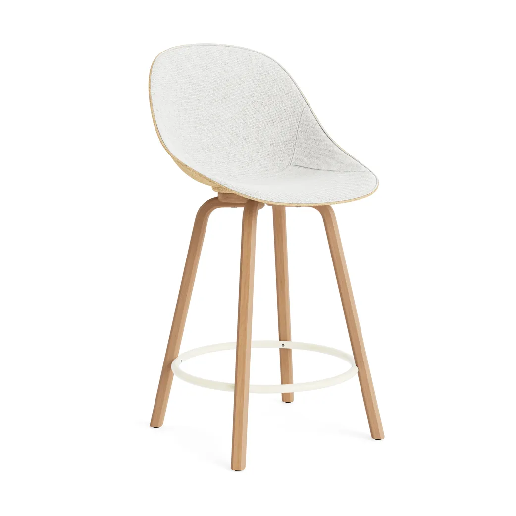 Mat Bar Chair barstol  fremsidepolstring 65 cm, Hallingdal 110-hemp-beech-cream steel Normann Copenhagen