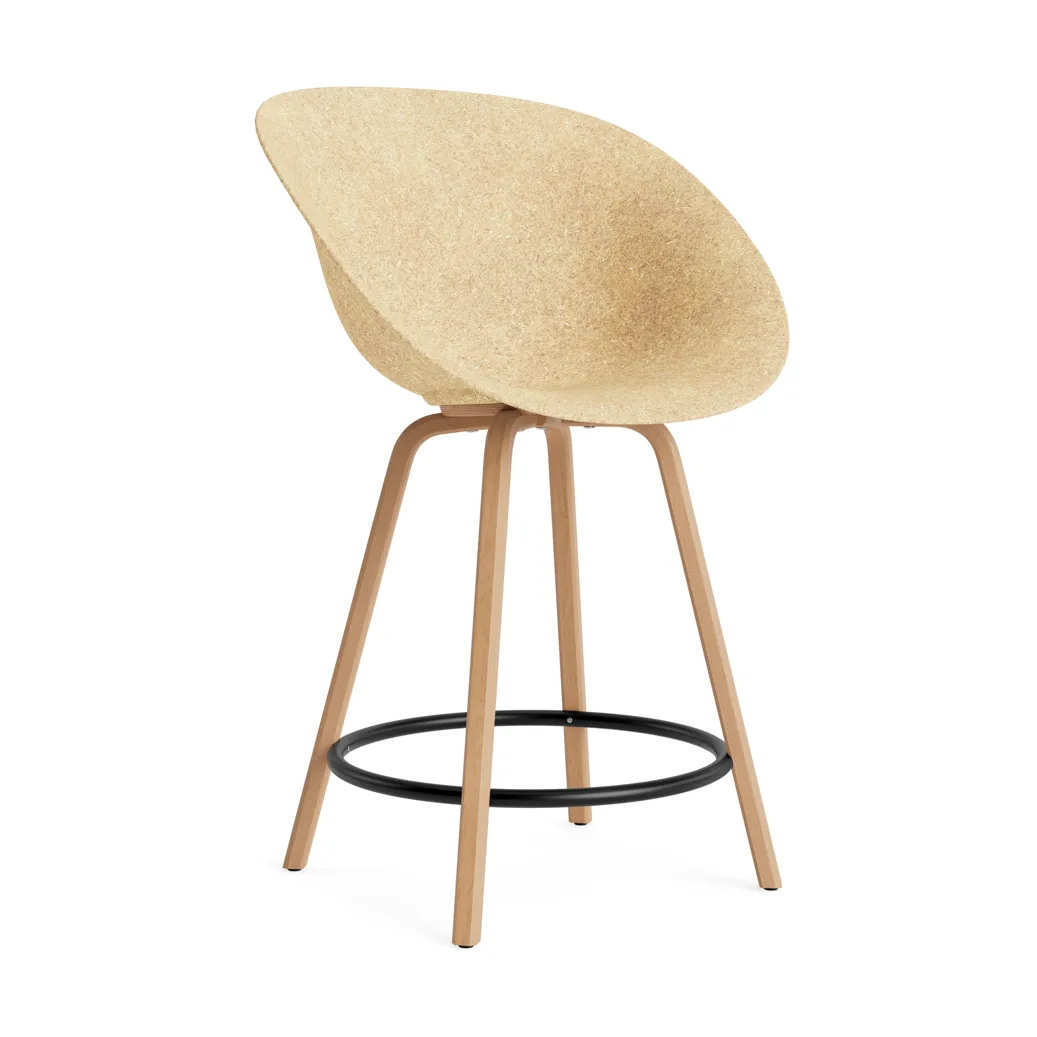 Mat barstol 65 cm, Hemp-beech-black steel Normann Copenhagen