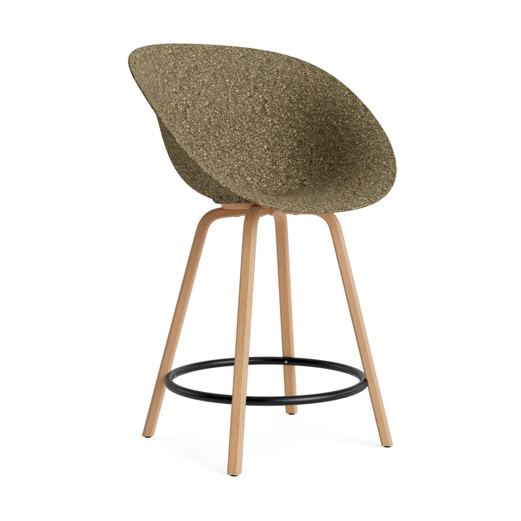 Mat barstol 65 cm, Seaweed-beech-black steel Normann Copenhagen