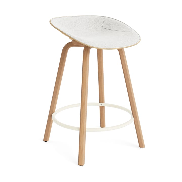 Mat Barstol barkrakk framsidekledd 65 cm - Hallingdal 110-hemp-bøk-cream steel - Normann Copenhagen