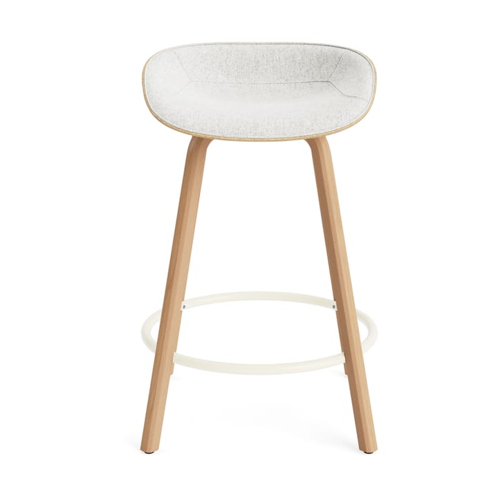 Mat Barstol barkrakk framsidekledd 65 cm, Hallingdal 110-hemp-bøk-cream steel Normann Copenhagen