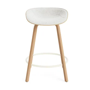 Mat Barstool barkrakk  fremsidepolstring 65 cm - Hallingdal 110-hemp-beech-cream steel - Normann Copenhagen