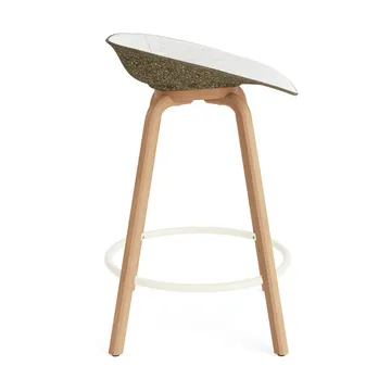 Mat Barstool barkrakk  fremsidepolstring 65 cm - Hallingdal 110-seaweed-beech-cream steel - Normann Copenhagen