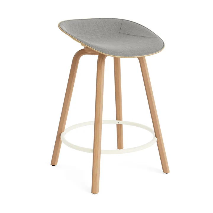 Mat Barstool barkrakk  fremsidepolstring 65 cm - Remix 133-hemp-beech-cream steel - Normann Copenhagen