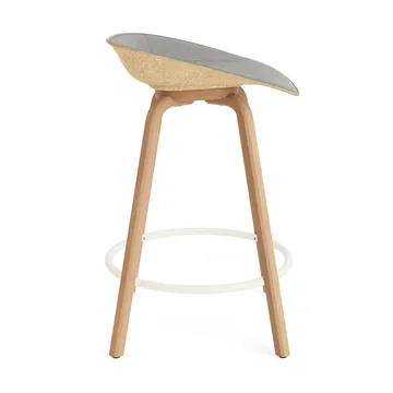 Mat Barstool barkrakk  fremsidepolstring 65 cm - Remix 133-hemp-beech-cream steel - Normann Copenhagen