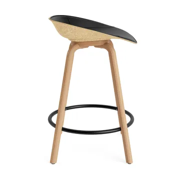 Mat Barstool barkrakk  fremsidepolstring 65 cm - Ultra 41599-hemp-beech-black steel - Normann Copenhagen