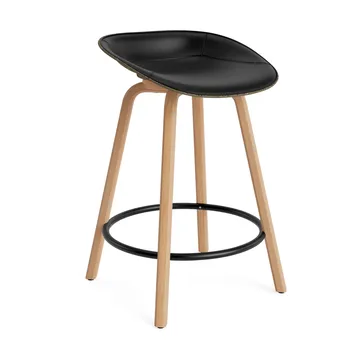 Mat Barstool barkrakk  fremsidepolstring 65 cm - Ultra 41599-seaweed-beech-black steel - Normann Copenhagen