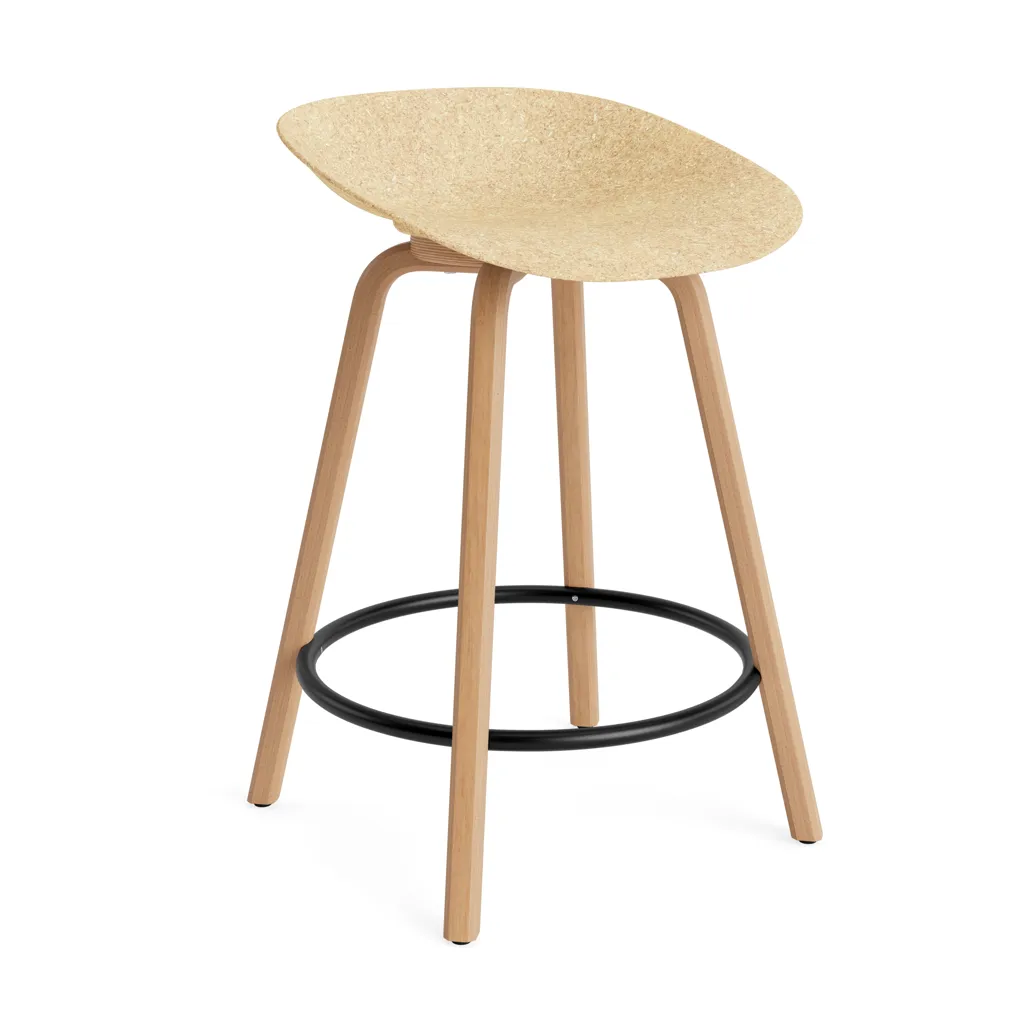Mat Barstool barstol 65 cm, Hemp-beech-black steel Normann Copenhagen