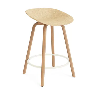 Mat Barstool barstol 65 cm - Hemp-beech-cream steel - Normann Copenhagen