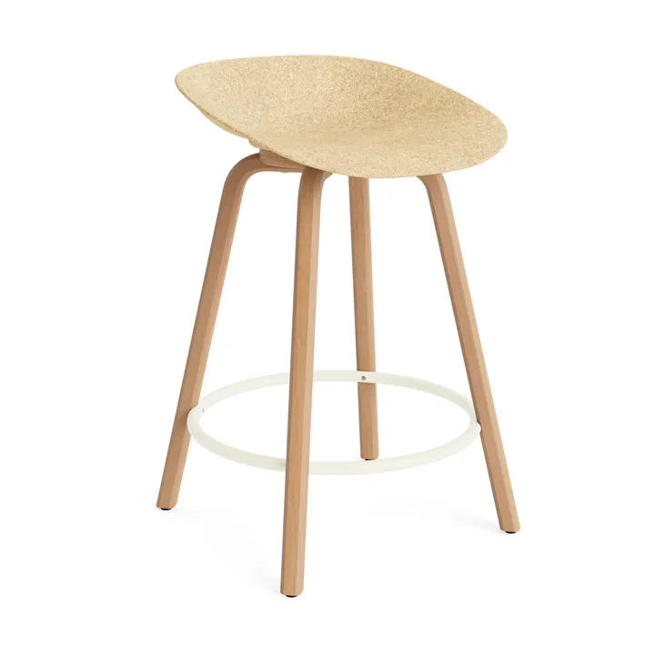 Mat Barstool barstol 65 cm - Hemp-beech-cream steel - Normann Copenhagen