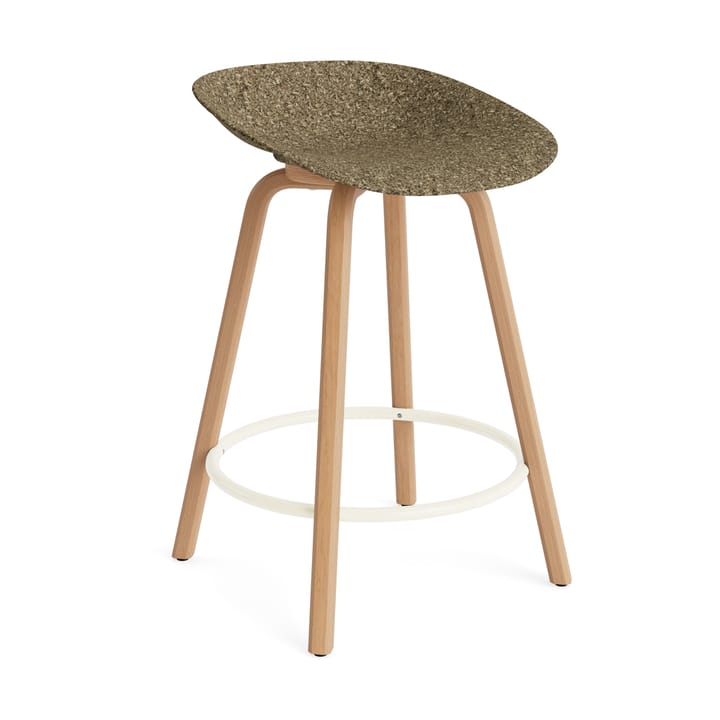 Mat Barstool barstol 65 cm - Seaweed-bøk-krem stål - Normann Copenhagen