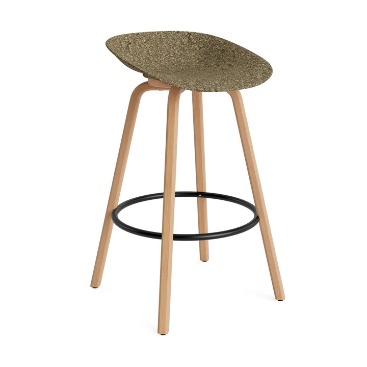 Mat Barstool barstol 75 cm - Seaweed-beech-black steel - Normann Copenhagen