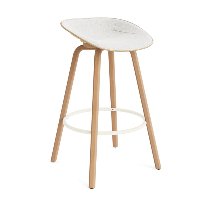 Mat Barstool barstol framsidekledd 75 cm - Hallingdal 110-hemp-bøk-cream steel - Normann Copenhagen