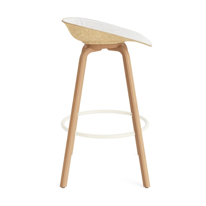 Mat Barstool barstol framsidekledd 75 cm, Hallingdal 110-hemp-bøk-cream steel Normann Copenhagen