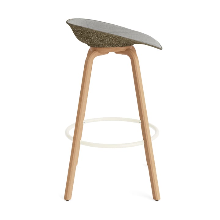 Mat Barstool barstol framsidekledd 75 cm, Remix 133-seaweed-beech-cream steel Normann Copenhagen