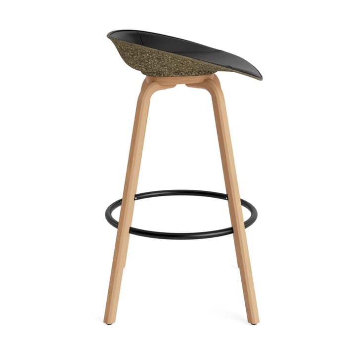 Mat Barstool barstol framsidekledd 75 cm, Ultra 41599-seaweed-beech-black steel Normann Copenhagen