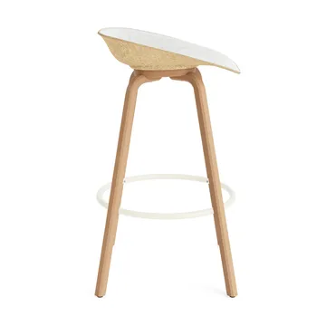 Mat Barstool barstol  fremsidepolstring 75 cm - Hallingdal 110-hemp-beech-cream steel - Normann Copenhagen