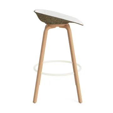 Mat Barstool barstol  fremsidepolstring 75 cm - Hallingdal 110-seaweed-beech-cream steel - Normann Copenhagen
