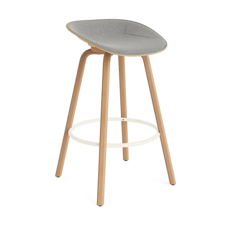 Mat Barstool barstol  fremsidepolstring 75 cm - Remix 133-hemp-beech-cream steel - Normann Copenhagen