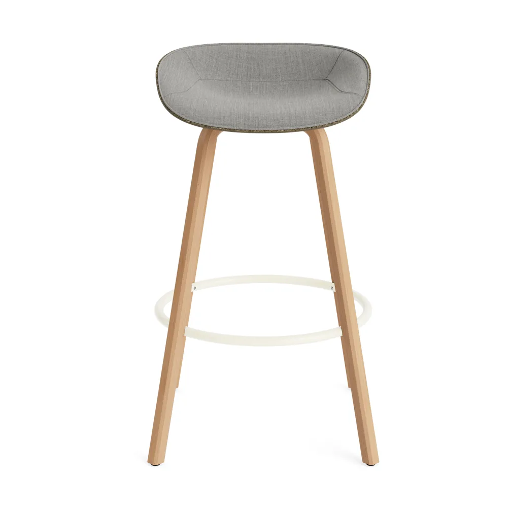 Mat Barstool barstol  fremsidepolstring 75 cm, Remix 133-seaweed-beech-cream steel Normann Copenhagen