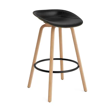 Mat Barstool barstol  fremsidepolstring 75 cm - Ultra 41599-seaweed-beech-black steel - Normann Copenhagen