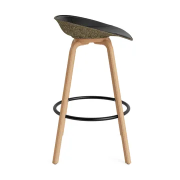 Mat Barstool barstol  fremsidepolstring 75 cm - Ultra 41599-seaweed-beech-black steel - Normann Copenhagen