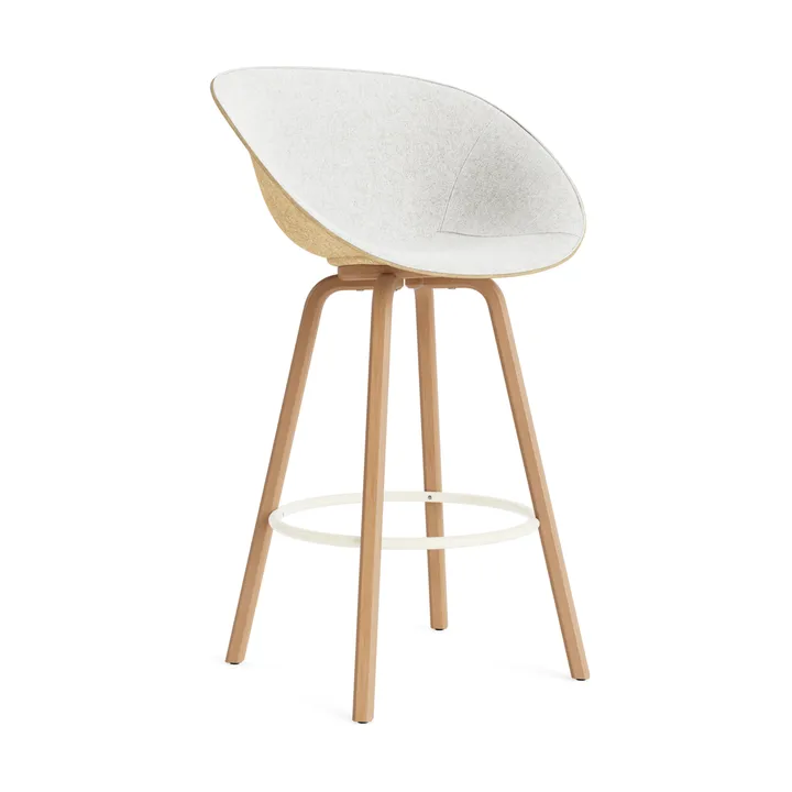 Mat karmstol  fremsidepolstring 75 cm - Hallingdal 110-hemp-beech-cream steel - Normann Copenhagen