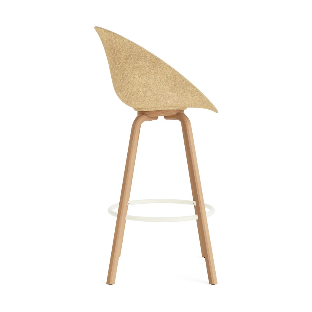Mat karmstol  fremsidepolstring 75 cm, Hallingdal 110-hemp-beech-cream steel Normann Copenhagen