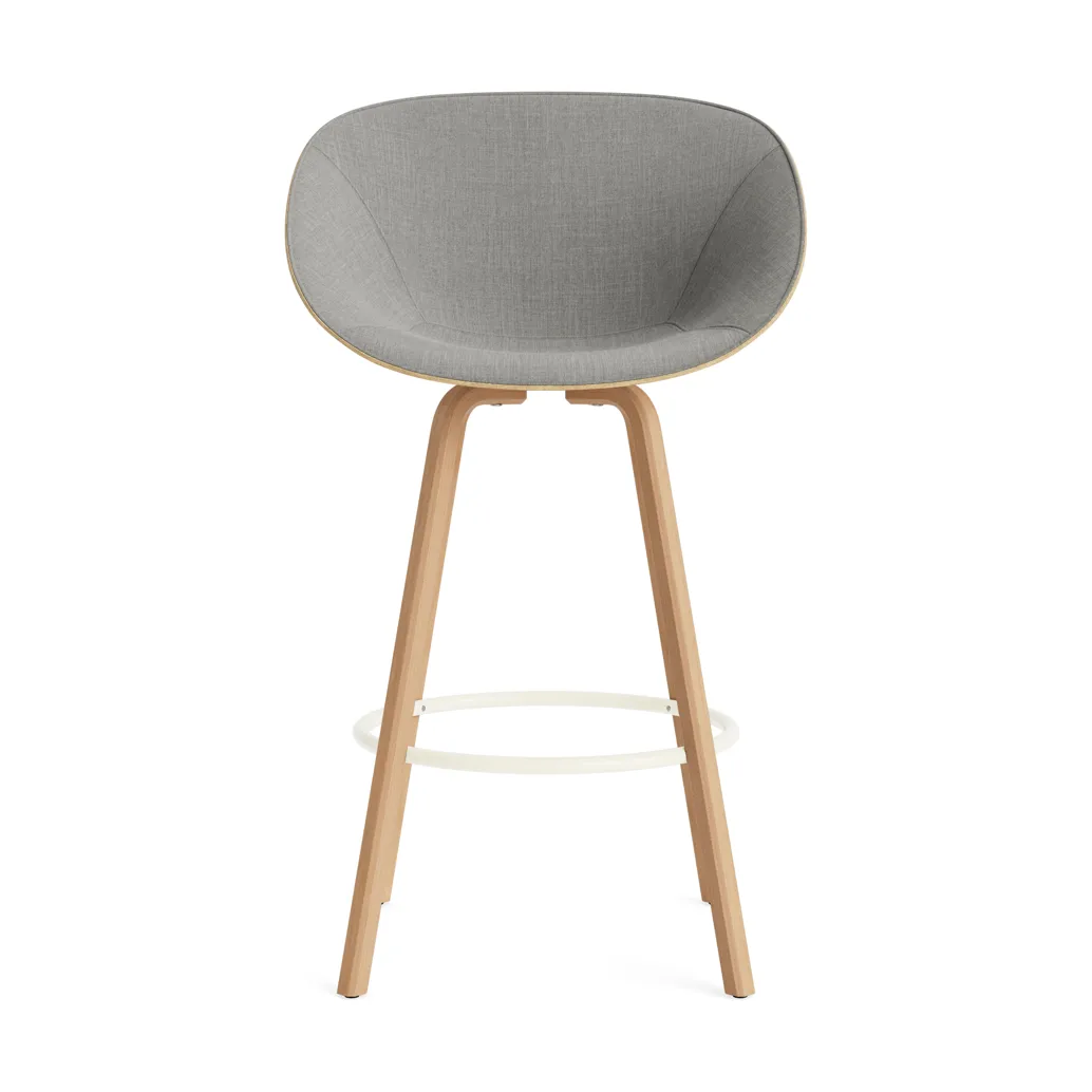 Mat karmstol  fremsidepolstring 75 cm, Remix 133-hemp-beech-cream steel Normann Copenhagen