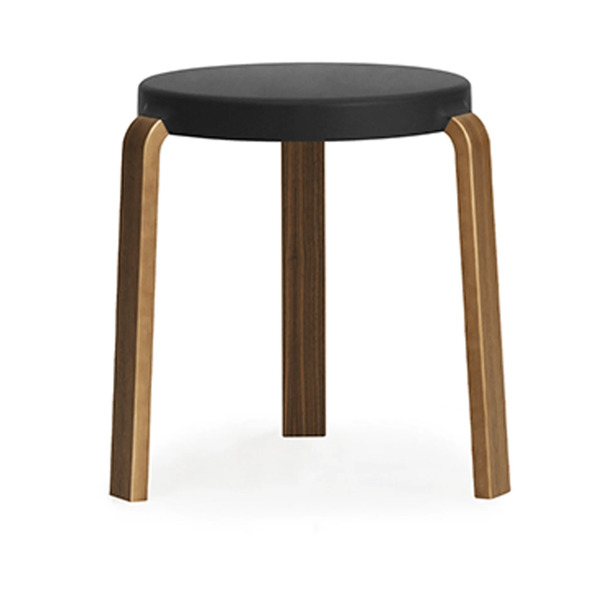 Tap rund krakk, Black, valnøttben, Ø35x43 cm Normann Copenhagen