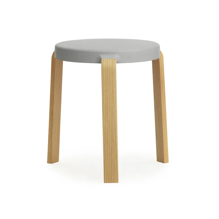 Tap rund krakk - Grå-eik, Ø41x43 cm - Normann Copenhagen