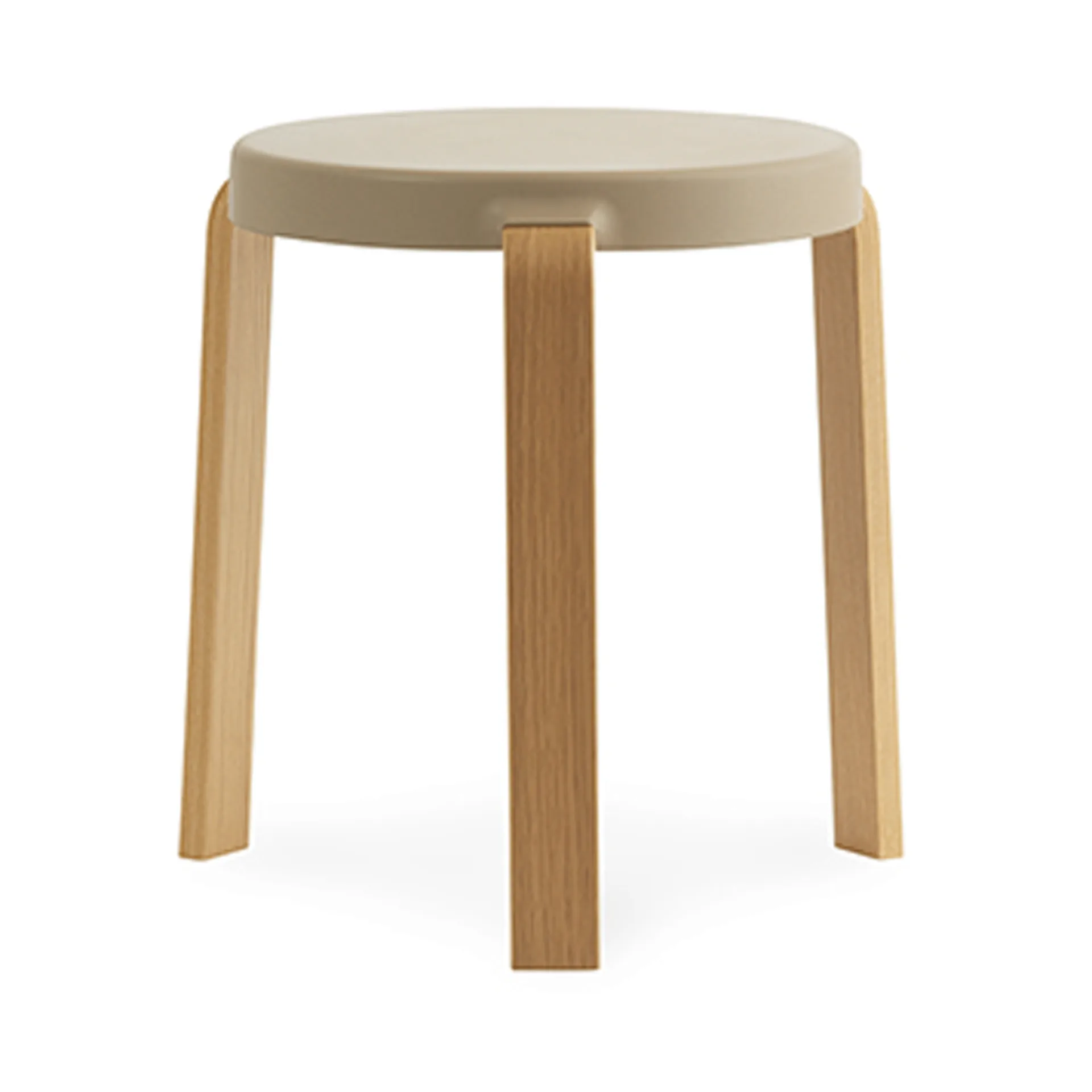 Tap rund krakk, Sand, eikeben, Ø35x43 cm Normann Copenhagen