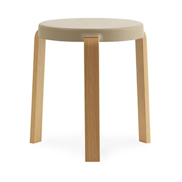 Tap rund krakk - Sand, eikeben, Ø35x43 cm - Normann Copenhagen