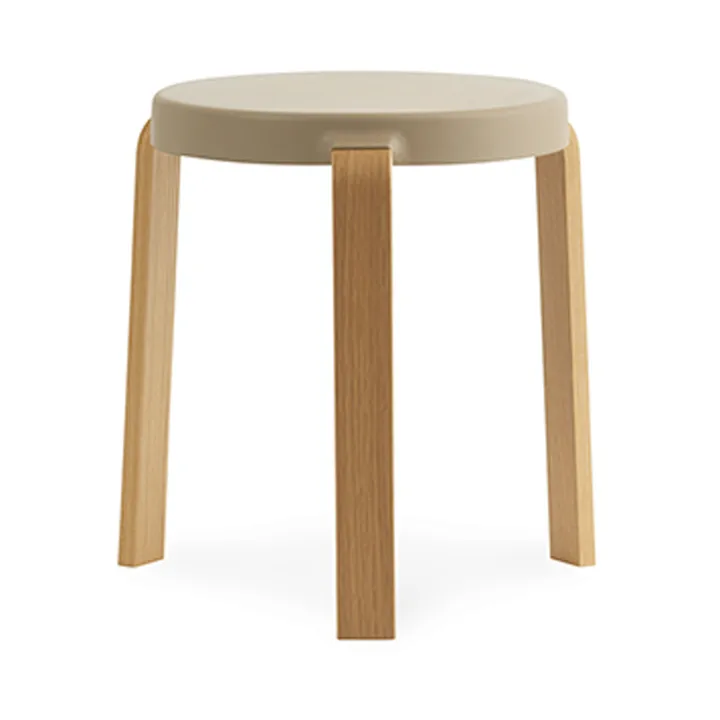 Tap rund krakk - Sand, eikeben, Ø35x43 cm - Normann Copenhagen