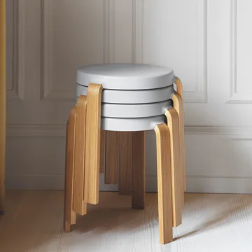 Tap rund krakk - Sand, eikeben, Ø35x43 cm - Normann Copenhagen