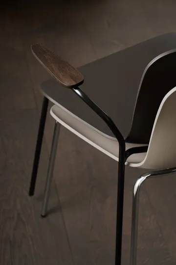 Langue stol med armlener - Warm grey-krommet stativ, armlener light smoke - NORR11