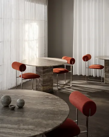 Soho spisebord - Silver travertin, Ø120x72 cm - NORR11