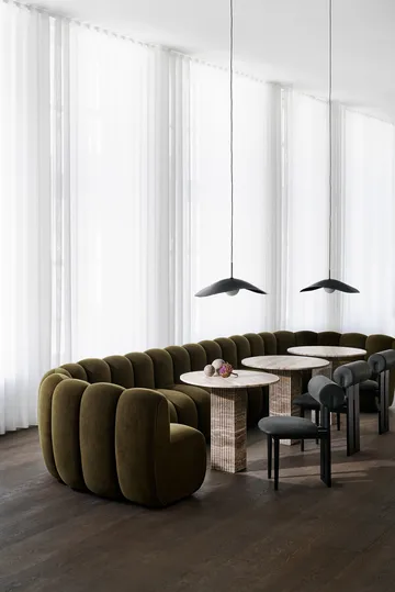 Soho spisebord - Silver travertin, Ø80x74 - NORR11