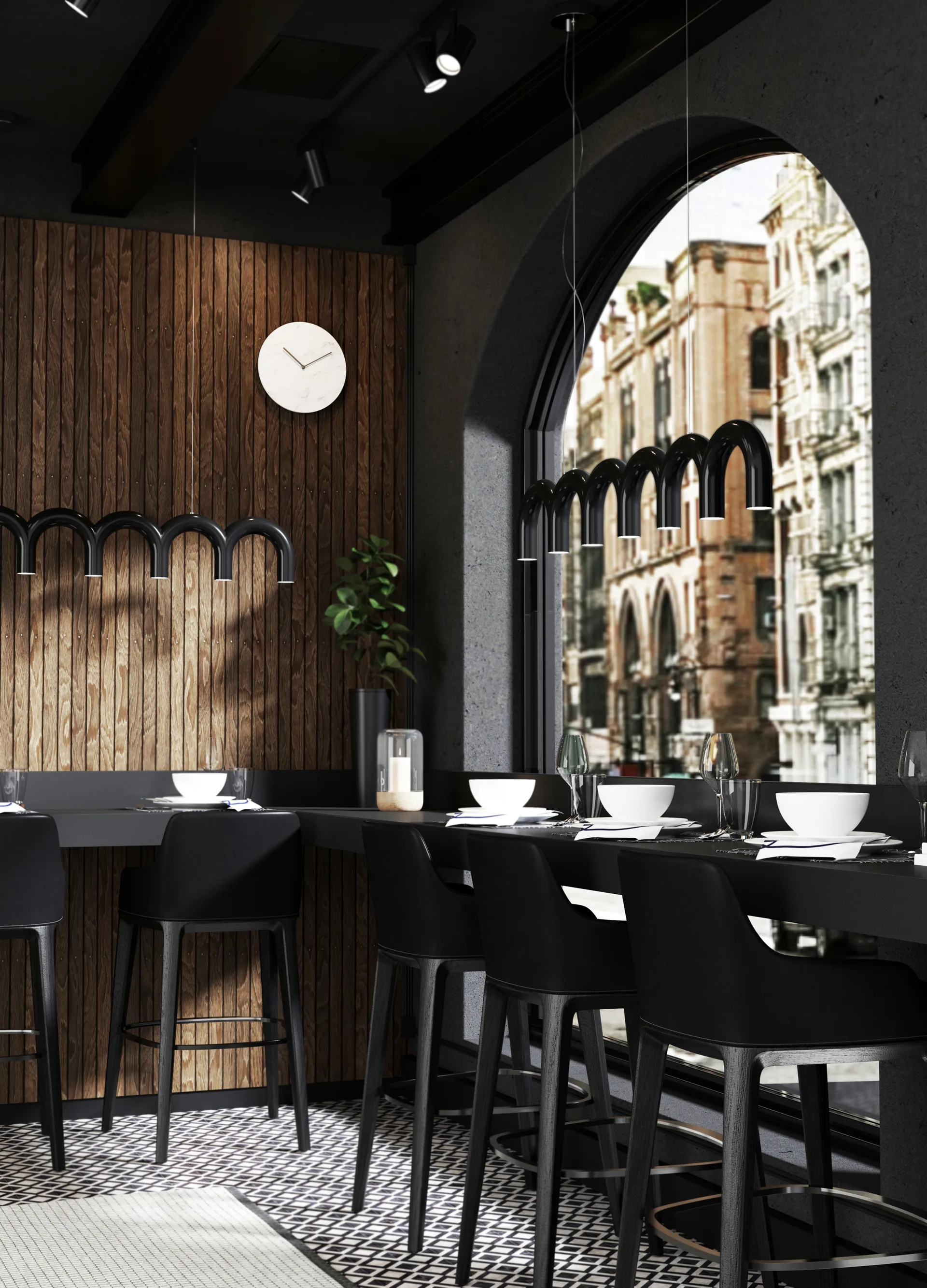 Arch takpendel 125,6 cm, Black Oblure